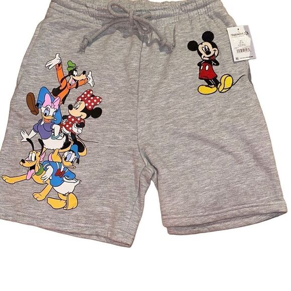 *New* Disney Ladies XS Mickey and Friends Elastic Waist Drawstring Heather Gray - Picture 1 of 10
